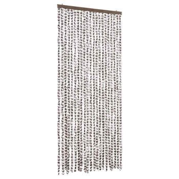 Cortina Mosquitera Chenilla Gris Taupe Y Blanco 90x220 Cm Vidaxl