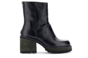 botines de piel con cremallera en la parte trasera black