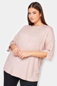 Yours Top Rosa Claro Tacto Suave, Mujer Curvy Y Tallas Grandes, Yours