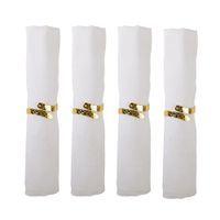 anillos de servilleta cruzados dorados - set de 4