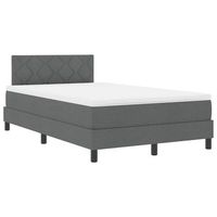 cama box spring con colchon gris oscuro 120 x 200 cm tela