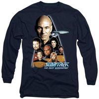 star trek camiseta manga larga next generation para hombre