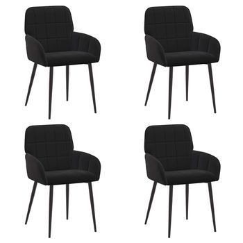 Sillas De Comedor 4 Uds. Terciopelo Negro 57 X 50 X 85 Cm Vidaxl