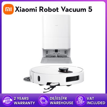 Versión global del robot aspirador Xiaomi 5. Potencia nominal de 55 W. Capacidad nominal de 4800 mAh. Control mediante aplicación. Control inteligente por voz. Potencia de succión de 20000 Pa.