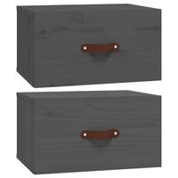pack 2 uds mesita de noche  mesa auxiliar  mesilla de pared gris 40x295x22 cm