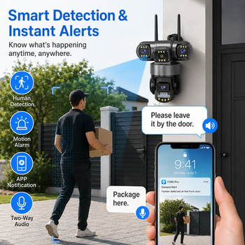 Cámara de 256 GB con Tarjeta SIM, 12 MP, 6K, 4G/WIFI, Tres Lentes, Monitor de Tres Pantallas, Visión Nocturna, Protección de Seguridad, Videovigilancia