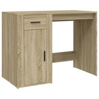 escritorio madera contrachapada color roble sonoma 100x49x75 cm vidaxl
