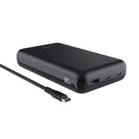power bank trust laro 100w 2x usb-c 1x usb-a carga rapida plasticos reciclados