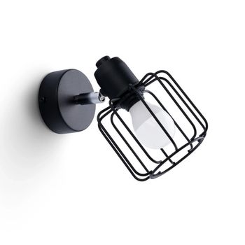 Aplique de pared naxa negro, 1 luz
