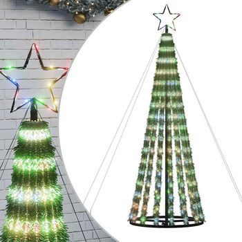 Árbol De Navidad Led 275 Leds De Colores 180 Cm Vidaxl