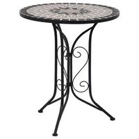 mesa bistro de mosaico ceramica gris 60 cm vidaxl