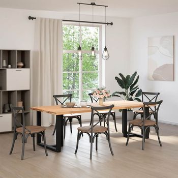 Patas De Mesa De Comedor En Forma De T 2 Uds | Patas Para Mesa Acero Negro