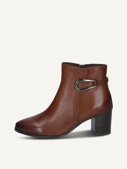 CAPRICE Bootie, brown, made of Leather with Block heel, Size 38.5