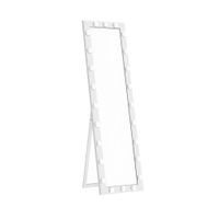 homcom espejo de cuerpo entero 150x40 cm espejo led con 24 bombillas 3 tonos de luz independiente apoyable o para montaje en pared blanco   aosom espana