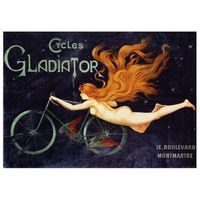 legendarte - cartel publicitario vintage gladiator cycles - cuadro lienzo impresion digital cm 50x70