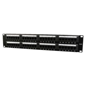 Panel de parcheo Phasak 24 puertos Cat.6 1U para rack 19