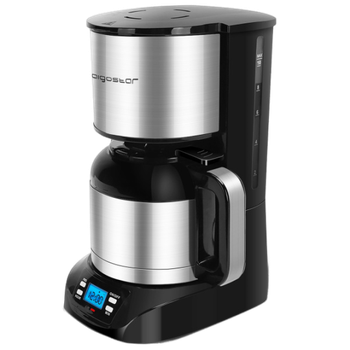 Aigostar Bonnie - Cafetera de goteo con filtro extraíble de acero inoxidable. 800W, pantalla LCD, Programable 24h, 1,2 litros capacidad, 10 tazas. Función pausar & servir. Libre de BPA.