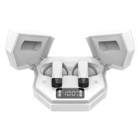 kinsi f72 auriculares inalambricos bluetooth con pantalla digital blanco