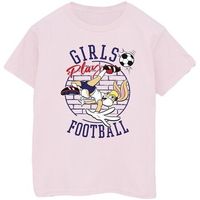 dessins animes camiseta girls play football para mujer