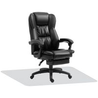 vinsetto conjunto 1 silla de masaje reclinable 685x685x113-121 cm y 1 alfombra protectora de suelo 90x120 cm negro transparente   aosom espana