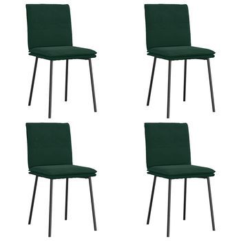 Sillas De Comedor 4 Uds | Silla De Cocina Terciopelo Verde Oscuro
