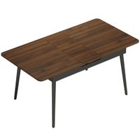 homcom mesa de comedor extensible para 4-6 personas estilo industrial esquinas redondeadas 130-160x85x75 cm nogal    aosom espana