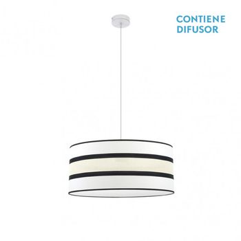 FABRILAMP Colgante bicolor modelo Karla 2luces Blanco/beis regulable