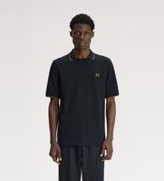 fred perry para hombre m3404 polo con cuello abierto negro s casual algodon manga corta