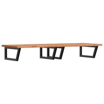 Estante De Lavabo De Pared | Estantería Pared | Estante Flotante De Acero Y Madera Maciza De Haya