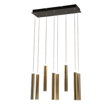 Lámpara Colgante Fabas Luce Prado De 8 Luces - Led Regulable De 52 W - Diseño Lineal En Latón