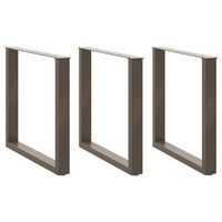 patas para mesa de comedor en forma de u 3 unidades acero natural 80 x 72-73 cm vidaxl