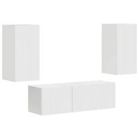 conjunto de mueble para tv de pared 4 uds brillante vidaxl