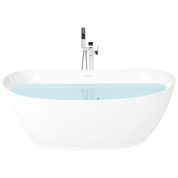 Bañera Independiente Ovalada 1700 X 800 Mm De Acrílico Con Borde Fino Moderna Blanco Yacuces