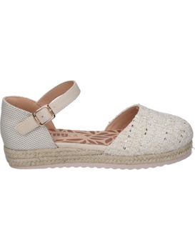 Sandalias Alpargatas Mustang Pad 48948 Beige Para Niña 36