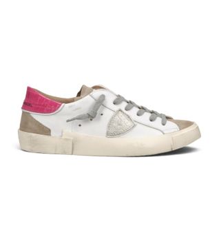 Philippe Model para mujer. PRLD Zapatillas de Piel Prsx Low blanco (39), Plano, Cordones, Casual