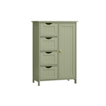 Gabinete de Madera con 4 Cajones, Laurel Green / 4 Schubladen (30T x 55B x 82H cm)