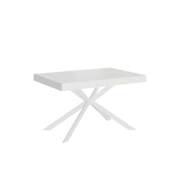 Mesa Extensible 90x140/400 Cm Plaker Fresno Blanco Patas Blanca