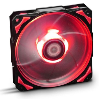 Nox Hummer H-FAN - NXHUMMERF120LR, Ventilador para Caja Ordenador PC 120mm, LEDs Brillantes, 7 Aspas Traslúcidas, Rodamientos Hidráulicos, Esquinas con Soporte de Goma, Color Rojo / Negro