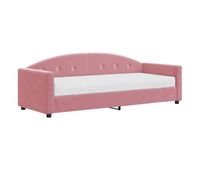 sofa cama - sofa convertible con colchon terciopelo rosa 80x200 cm