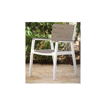 Sillon Resina Con Brazos Blanco/capuchino Marca Keter