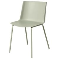 silla de polipropileno menta con respaldo ergonomico y patas de metal