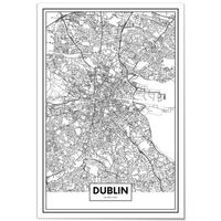 panorama cuadro metacrilato enmarcado mapa de ciudad dublin 50x70 cm