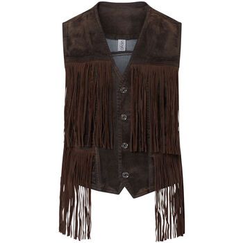 Liu Jo Chaqueta de punto Chaleco con flecos en tejido flocado para mujer