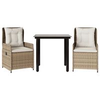 set comedor de jardin 3 pzas con cojines ratan sintetico beige cfw600923