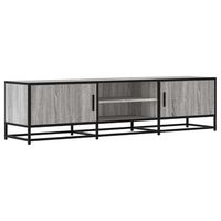 mueble tv  mueble de salon  mesa de tv metal y madera ingenieria gris sonoma 160x35x41 cm