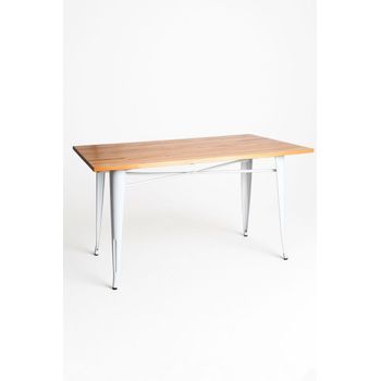 Mesa Torix Rectangular Madera Natural 120 X 60 Cm - Blanco