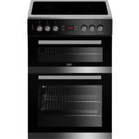 beko jdc683x 60 cm electric ceramic cooker - stainless steel  black stainless steel
