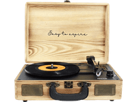 tocadiscos - prixton vc400 reproductor vinilo bluetooth usb altavoces incorporados tipo maleta madera