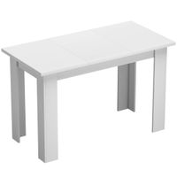 homcom mesa de comedor para 4 personas con sobre abatible y compartimentos ocultos 120 x 60 x 755 cm blanco