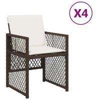 sillas de jardin con cojines 4 unidades ratan sintetico marron cfw416316